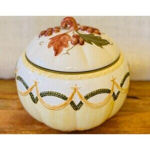 Fitz & Floyd Soup Serving Tureen Pumpkin Shape harvest 10.5" X 9"